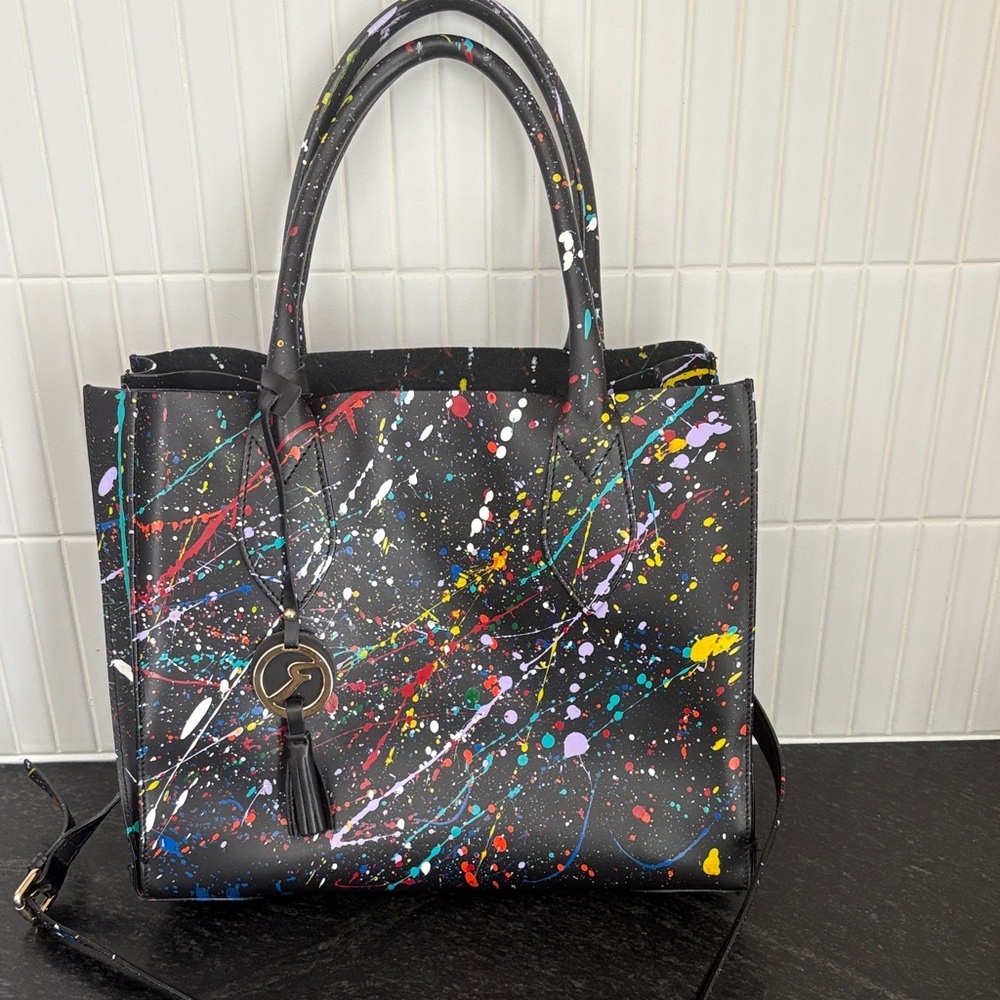 Colorful Splatter Italian Leather Bag